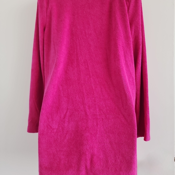Talbots NWT Pink Terry Cloth Tunic V Neck Pullover Top | Medium - Picture 2 of 4